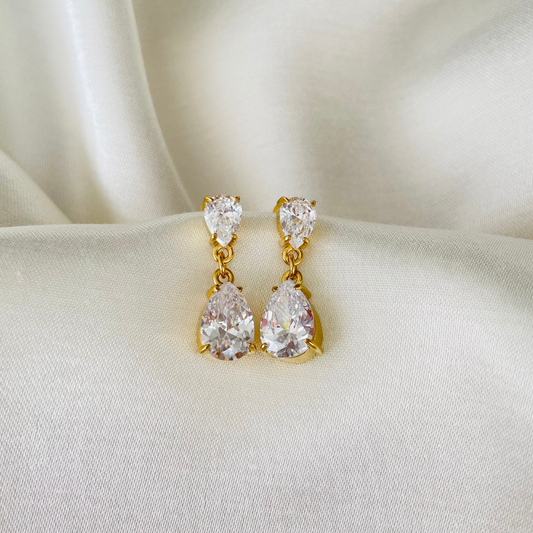 Edelstahl Ohrstecker "Drop Gold" 14K vergoldet