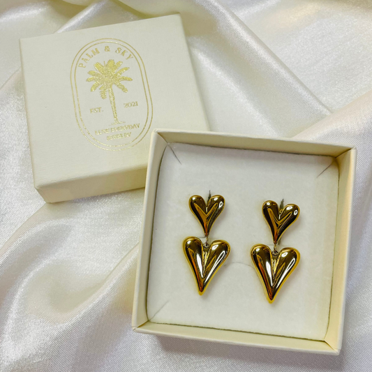 Edelstahl Ohrstecker "Hearts Gold" 14K vergoldet