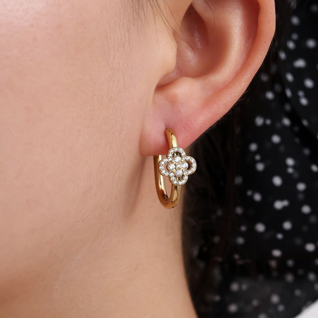 Edelstahl Ohrringe "Lucky Sparkle Gold" 14K vergoldet