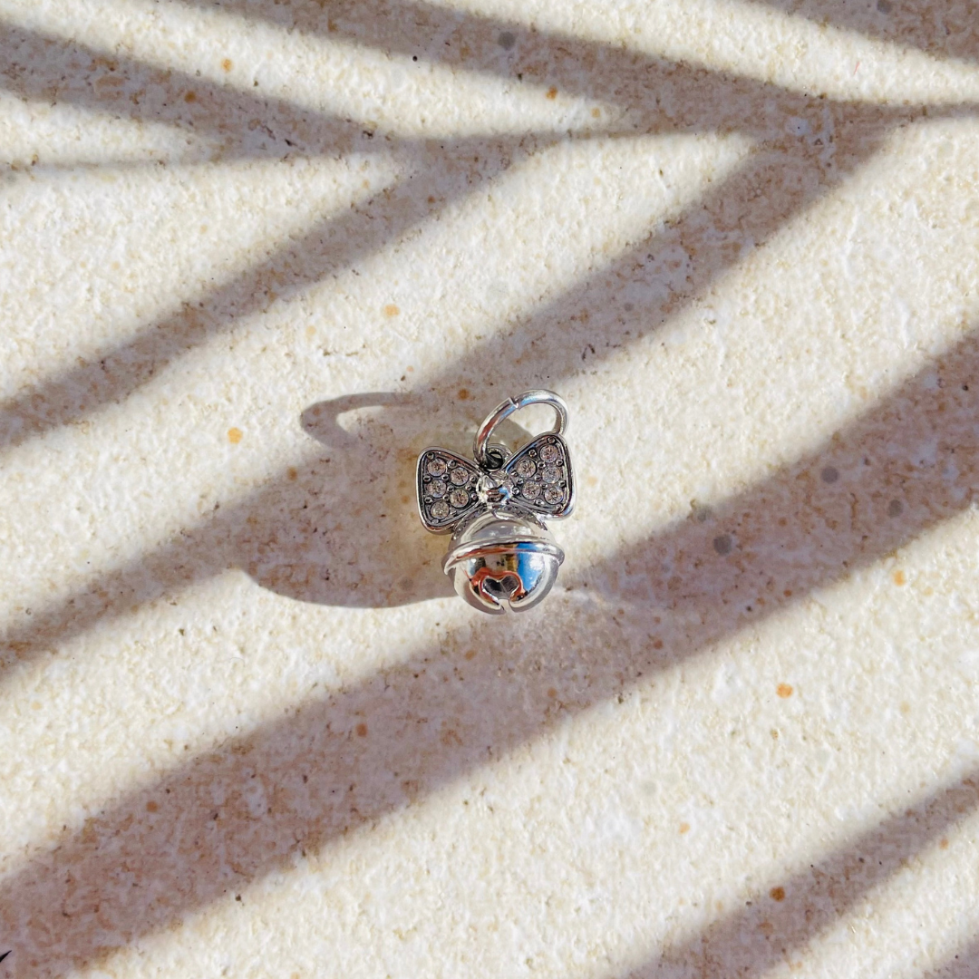 Edelstahl Charm "Jingle Bell Silber" 14K vergoldet