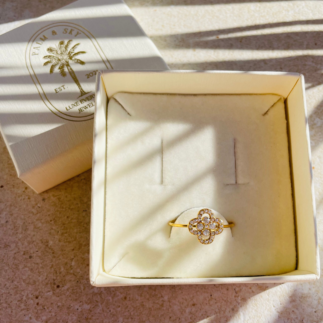 Edelstahl Ring "Manuahi Gold" Größenverstellbar