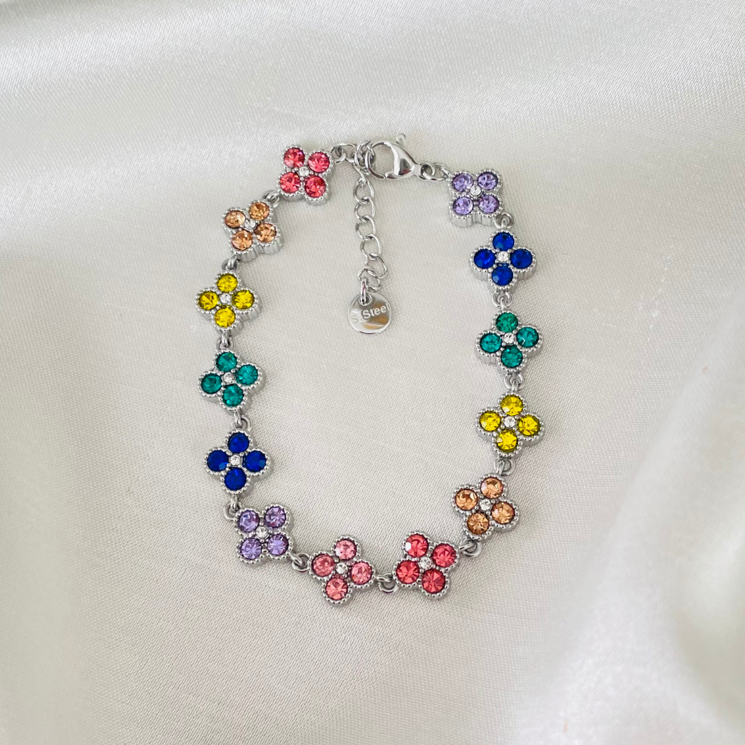 Edelstahl Armband "Niji Silber" 14K vergoldet