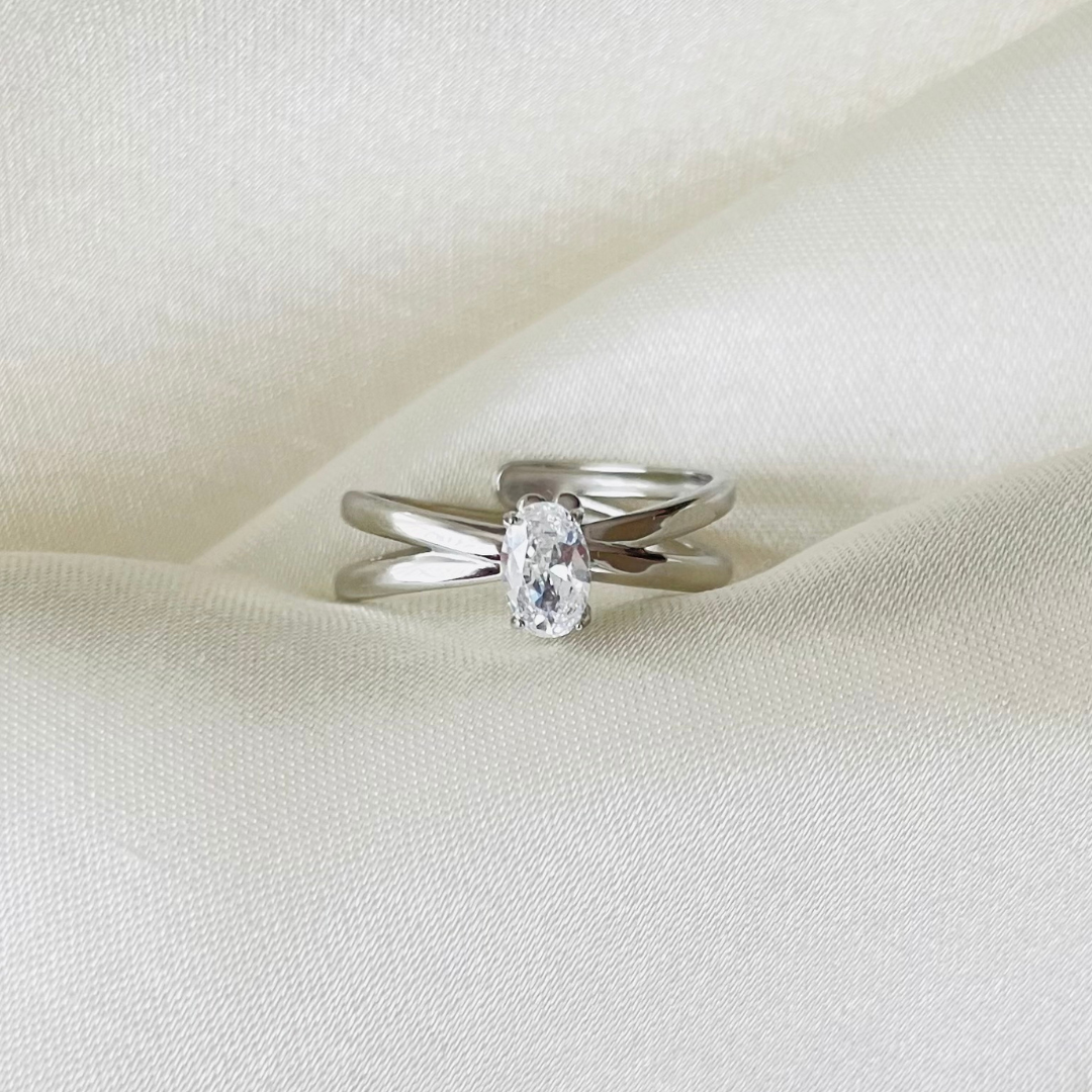 Edelstahl Ring "Malea Silber" 14K vergoldet