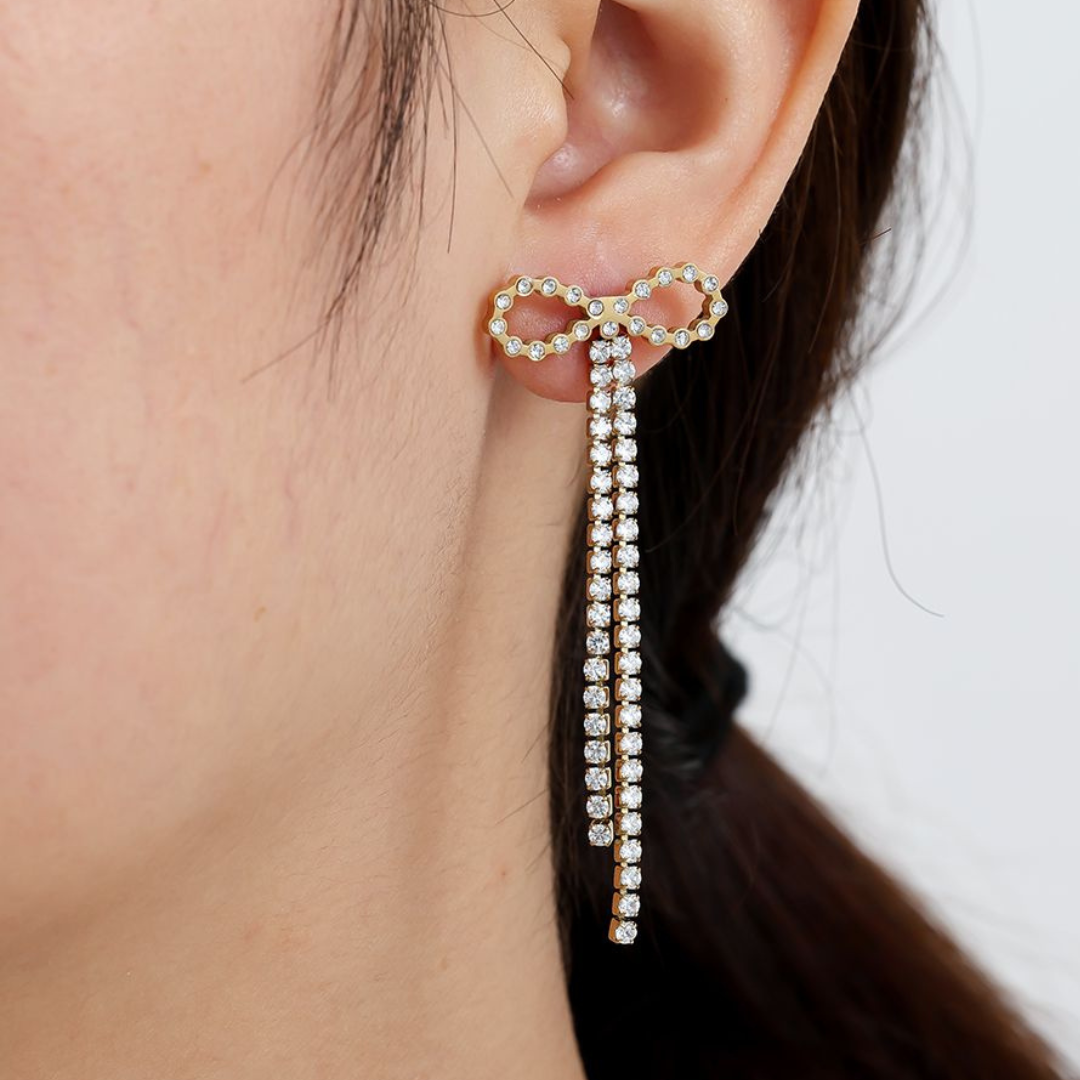 Edelstahl Ohrstecker "Sparkly Bow"