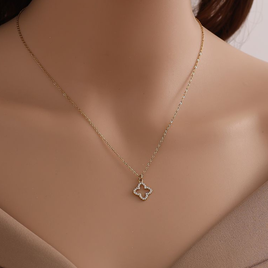 Edelstahl Kette "Fleur Silber" 14K vergoldet