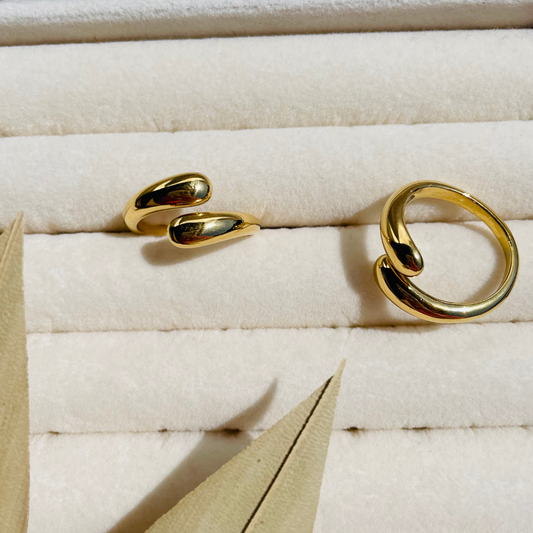 Edelstahl Ring "Nala Gold" Größenverstellbar