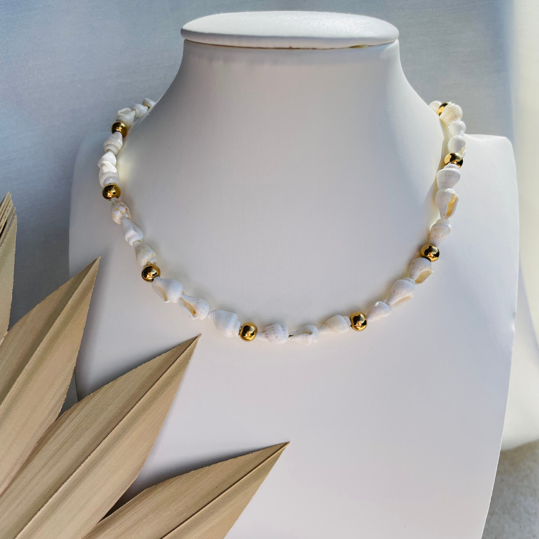 Muschel Kette "Keimani Gold" handgemacht