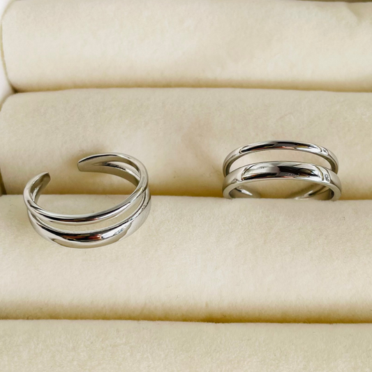 Edelstahl Ring "Claire Silber" Größenverstellbar