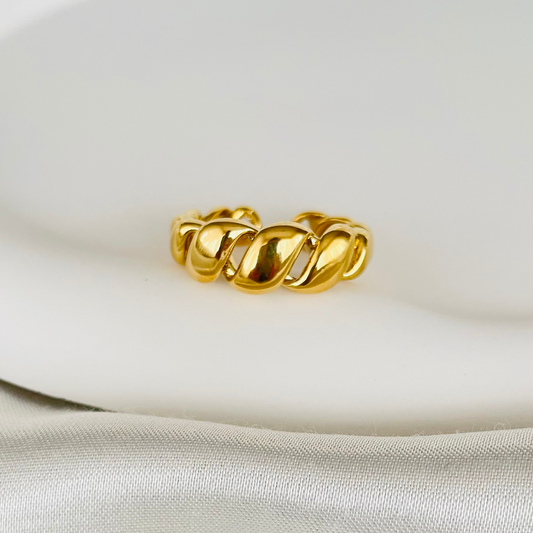 Edelstahl Ring " Allura Gold" Größenverstellbar