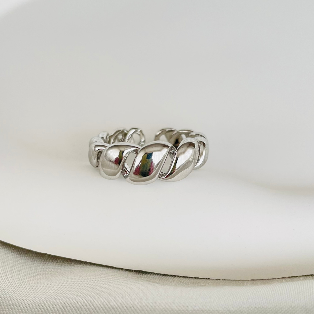 Edelstahl Ring "Allura Silber" Größenverstellbar
