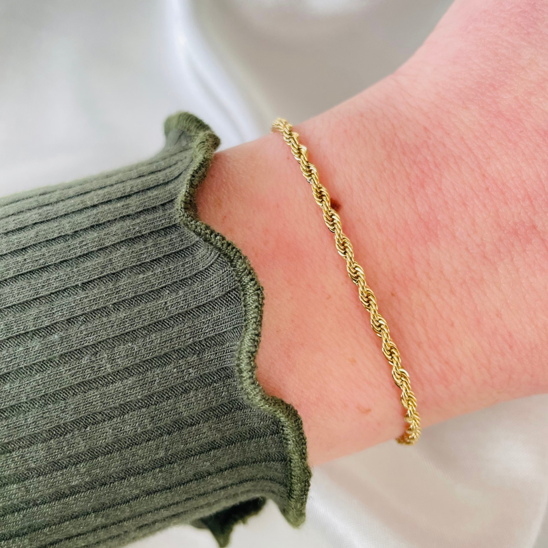 Edelstahl Armband "Twisty Gold" 14K vergoldet