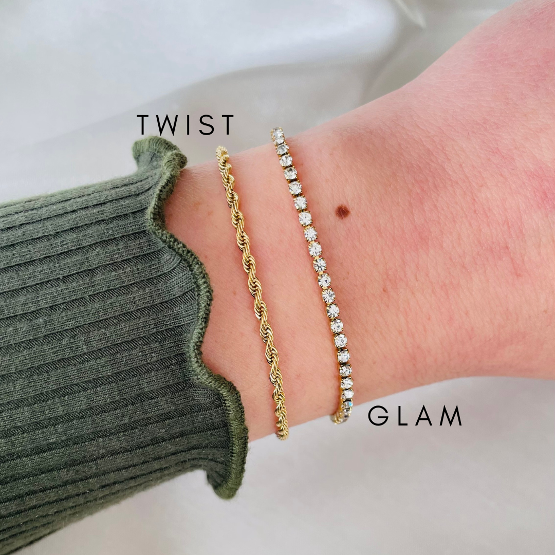Edelstahl Armband "Twisty Gold" 14K vergoldet
