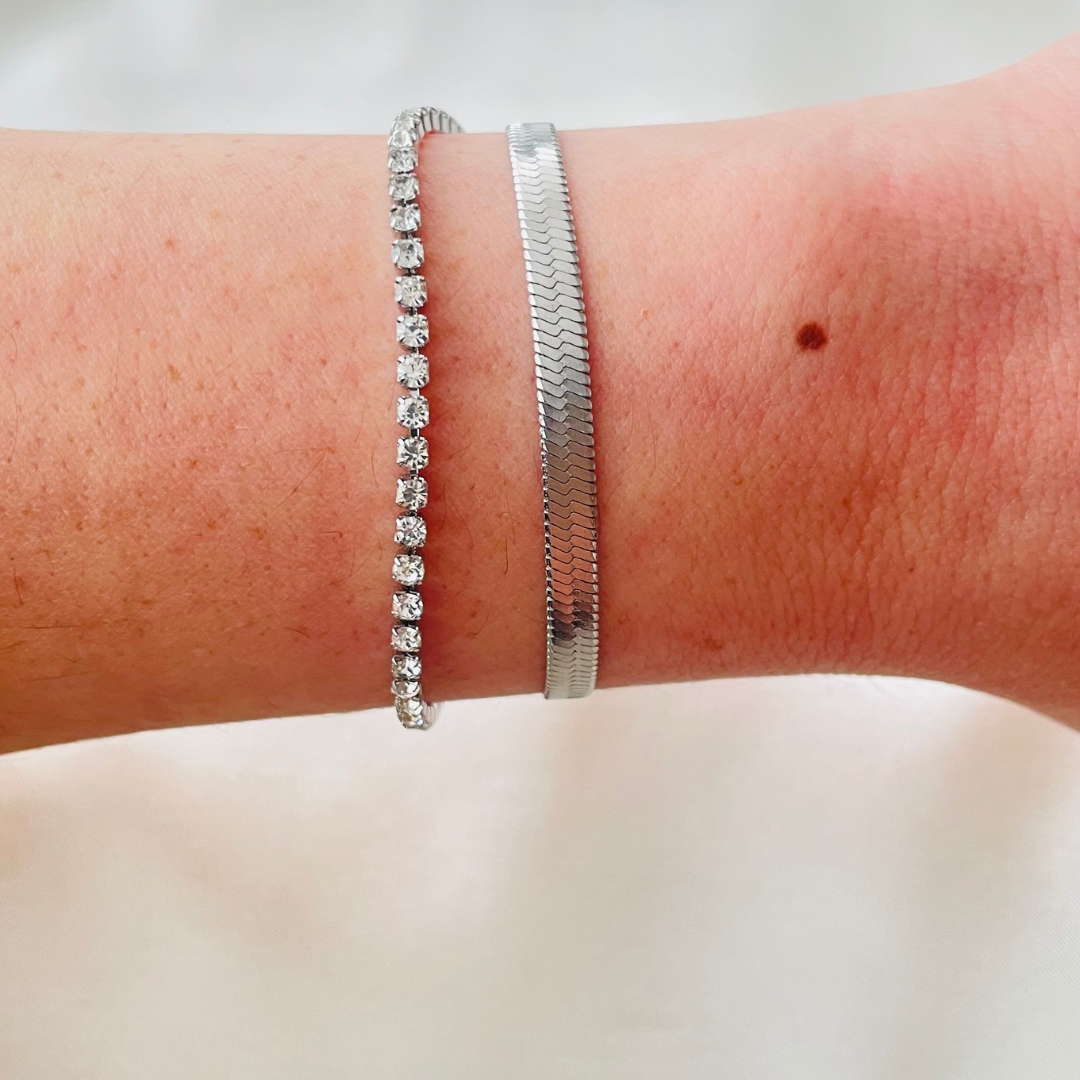 Edelstahl Armband "Snake Silber" 14K vergoldet