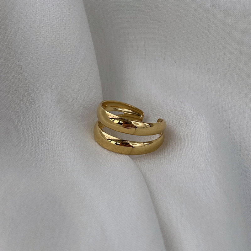 Edelstahl Ring "Behati Gold" Größenverstellbar