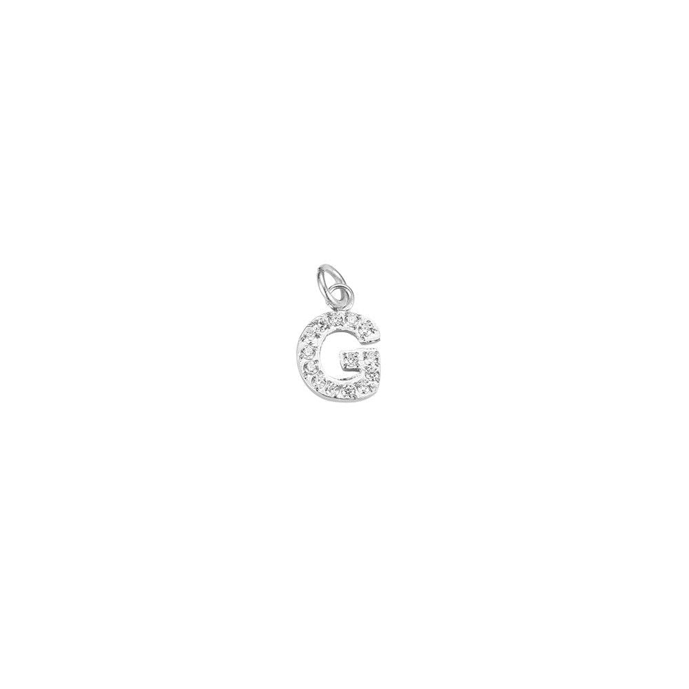 Edelstahl Charm "Letter Silber" mit Zirkonia Steinen