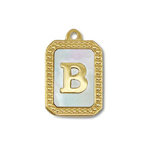 Edelstahl Charm "Kailani" mit Perlmutt