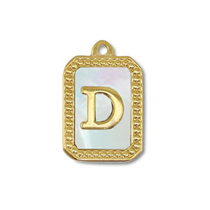 Edelstahl Charm "Kailani" mit Perlmutt