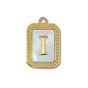 Edelstahl Charm "Kailani" mit Perlmutt