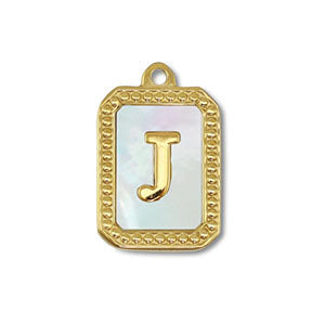 Edelstahl Charm "Kailani" mit Perlmutt