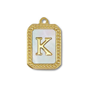 Edelstahl Charm "Kailani" mit Perlmutt