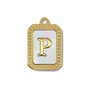 Edelstahl Charm "Kailani" mit Perlmutt