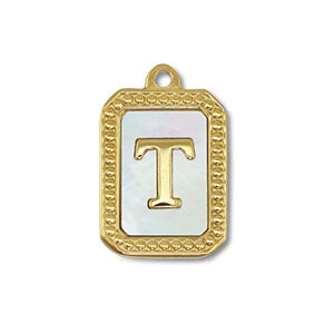 Edelstahl Charm "Kailani" mit Perlmutt