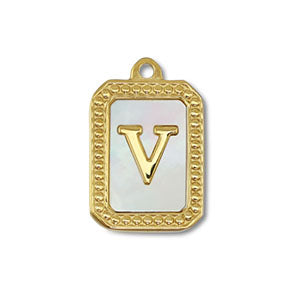 Edelstahl Charm "Kailani" mit Perlmutt