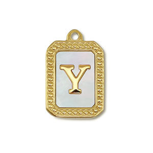 Edelstahl Charm "Kailani" mit Perlmutt