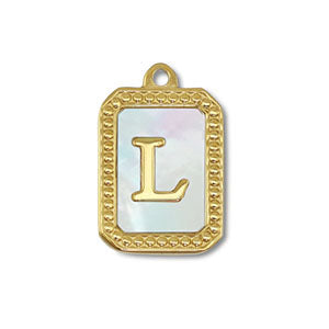 Edelstahl Charm "Kailani" mit Perlmutt