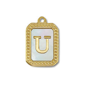 Edelstahl Charm "Kailani" mit Perlmutt