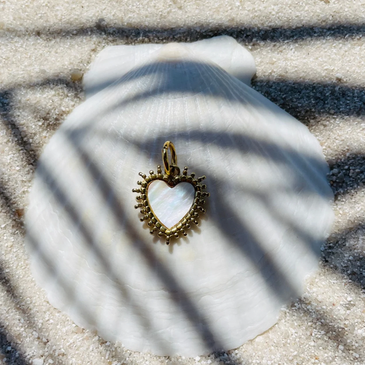 Edelstahl Charm "Malahini Gold" mit Perlmutt