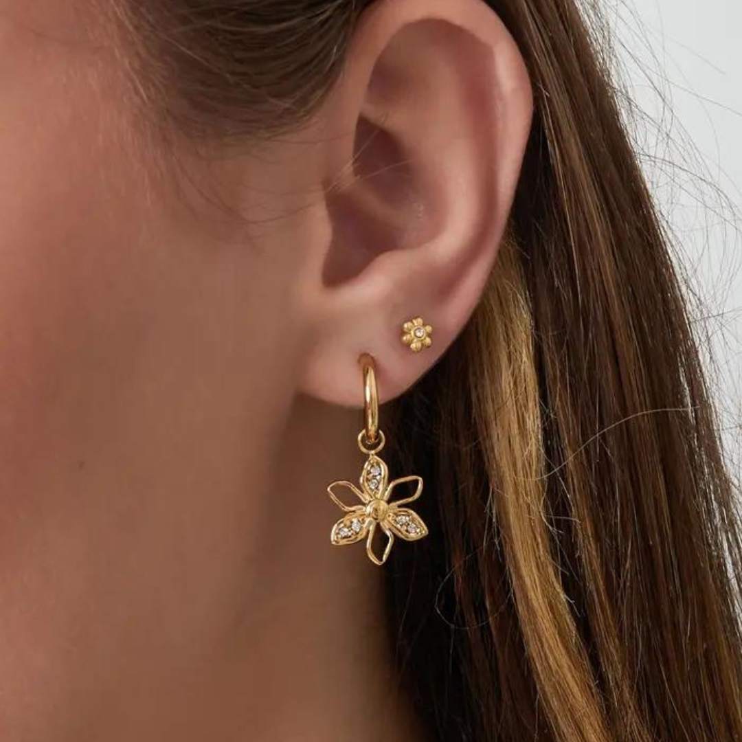 Edelstahl Ohrringe "Bloom Gold" 14K vergoldet