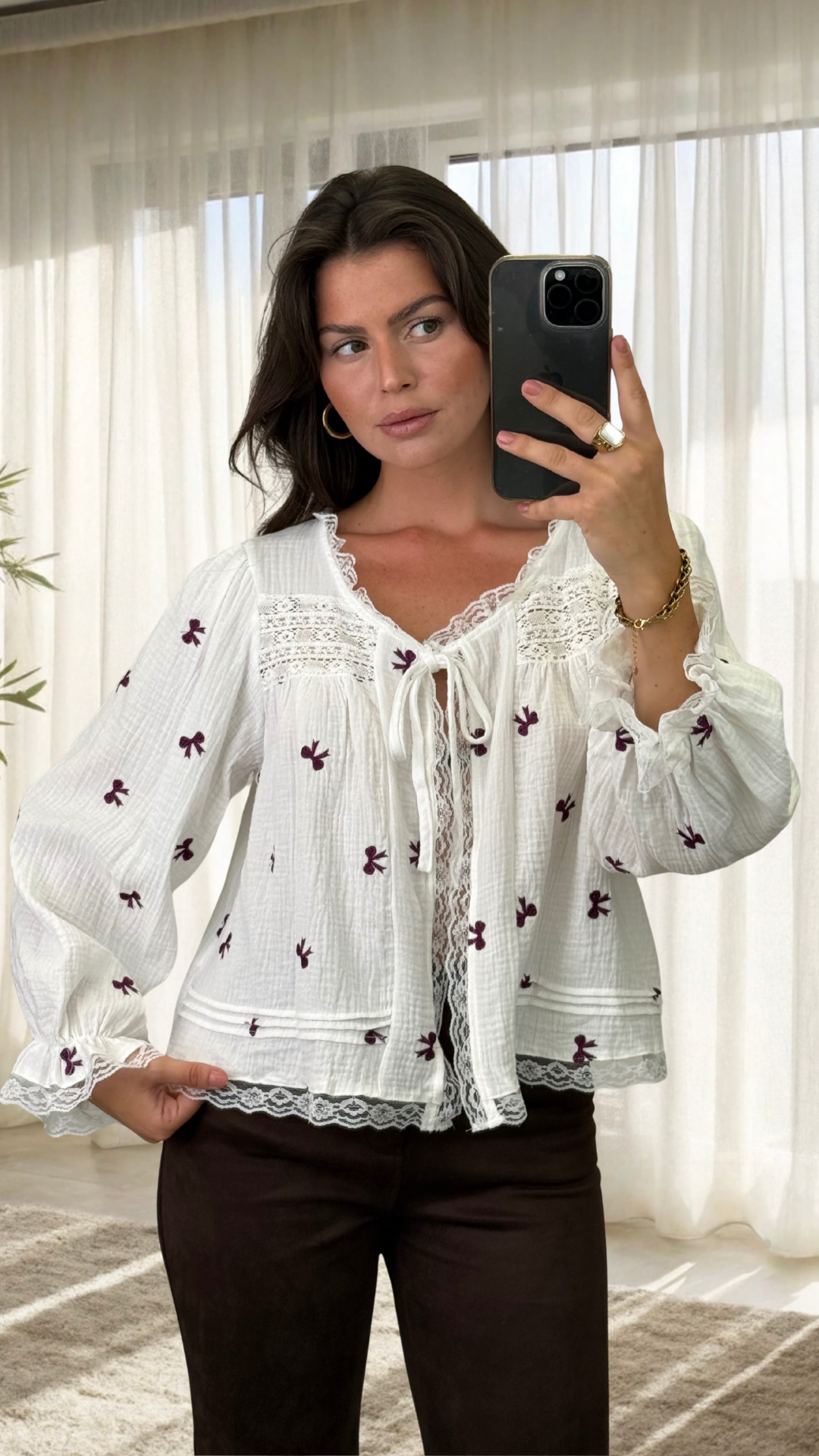 Musselinbluse "Bow"