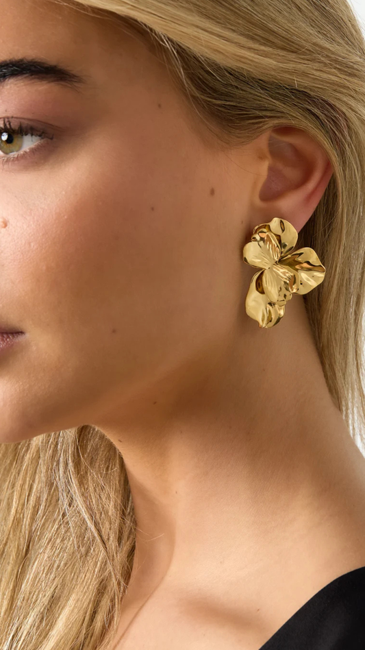 Edelstahl Ohrstecker "Fleuris" 14K vergoldet