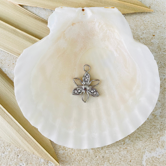 Edelstahl Charm "Bloom Silber" 14K vergoldet