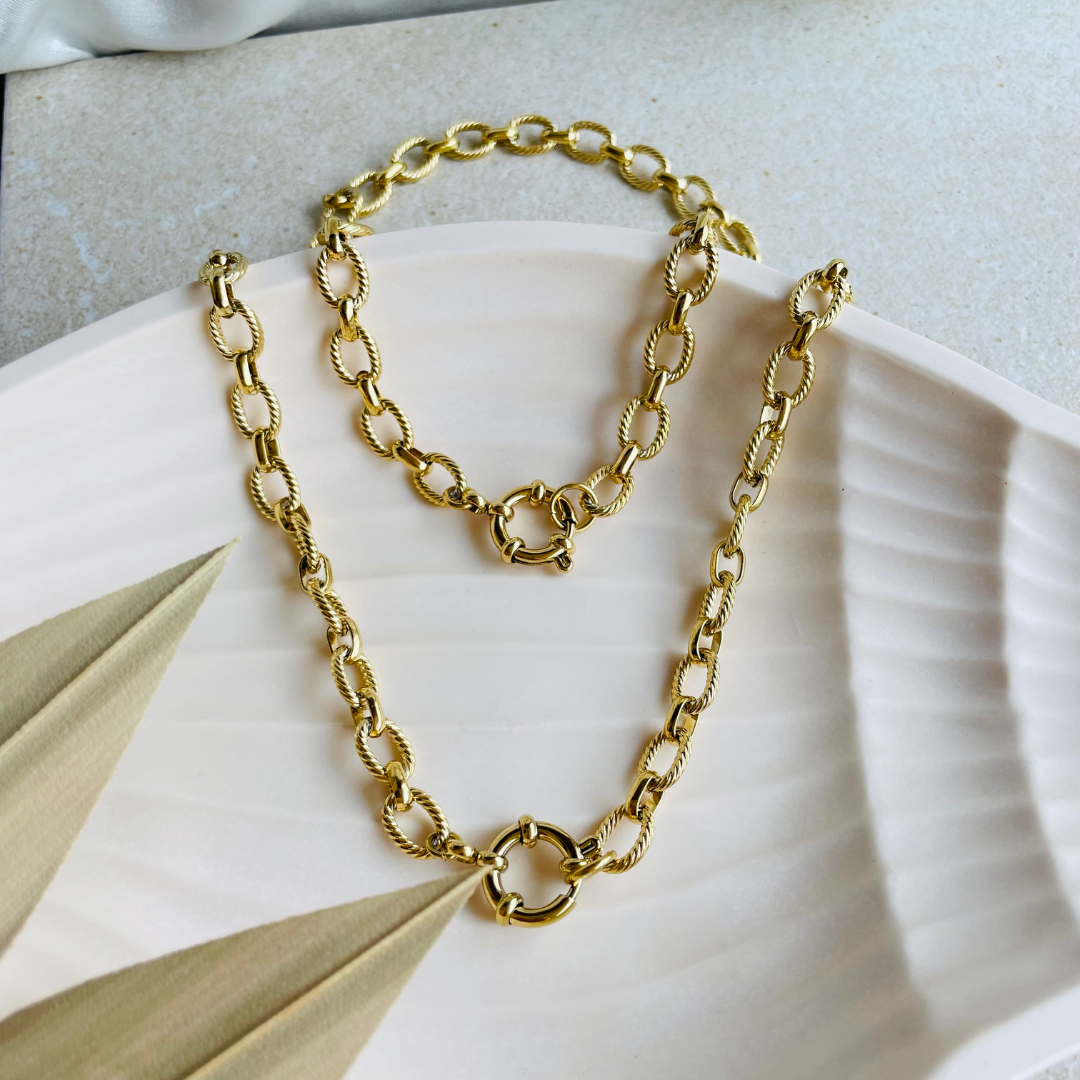 Edelstahl Kette "Chain Gold" 14K vergoldet