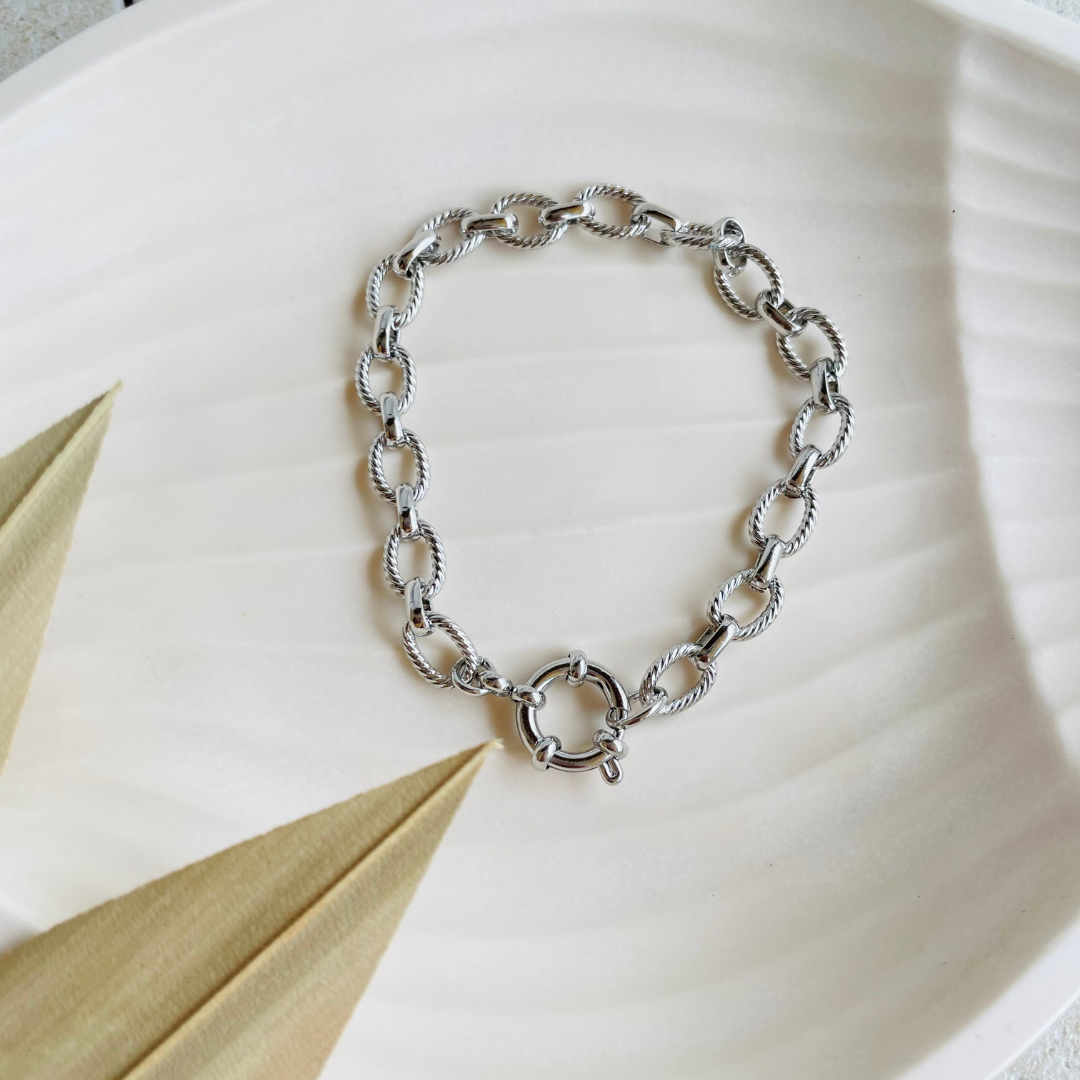 Edelstahl Armband "Chain Silber" 14K vergoldet