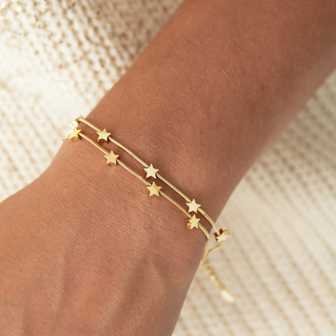 Edelstahl Armband "Starlette Gold" 14K vergoldet