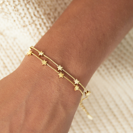 Edelstahl Armband "Starlette Gold" 14K vergoldet