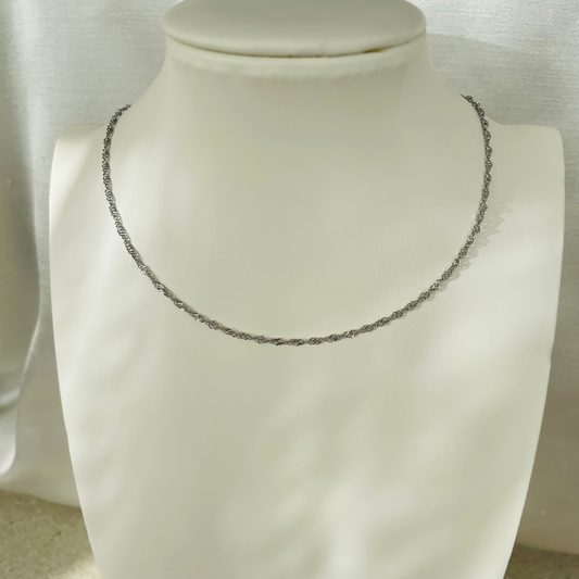 Edelstahl Kette "Olina Silber" 14K vergoldet