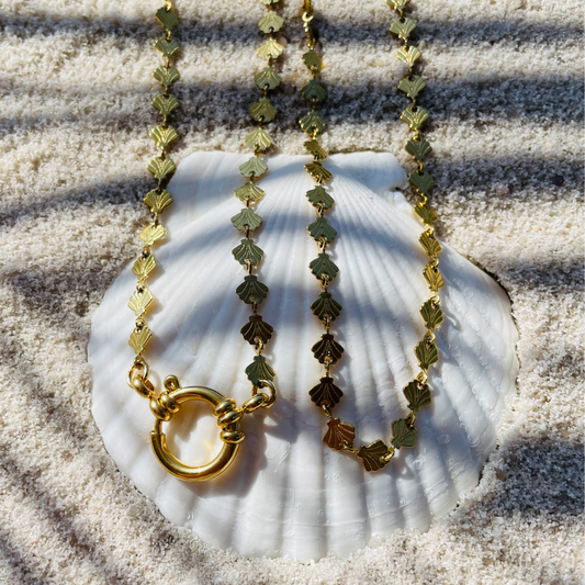 Edelstahl Kette "Kealani Gold" handgemacht