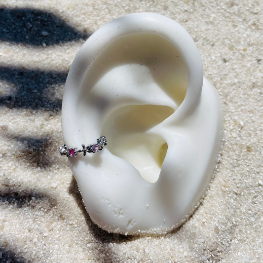 Edelstahl Earcuff "Leilani Silber" 14K vergoldet
