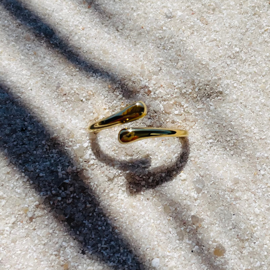 Edelstahl Ring "Oliana Gold" Größenverstellbar