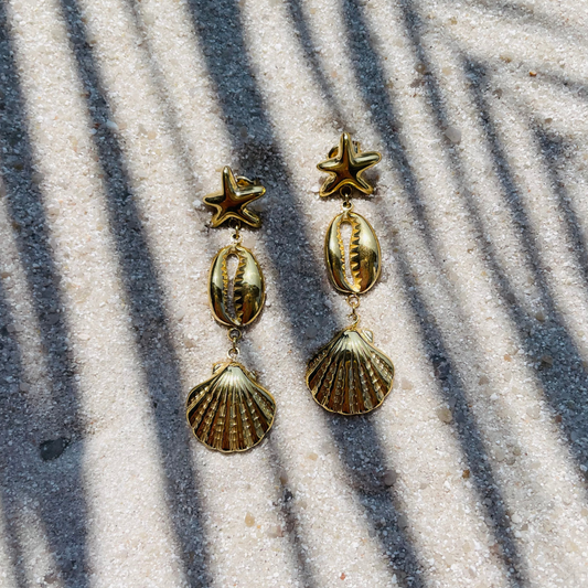 Edelstahl Ohrstecker "Sea Vibe Gold" 14K vergoldet
