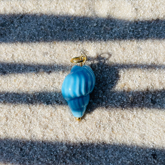 Charm "Shell Blue Gold" handgemacht