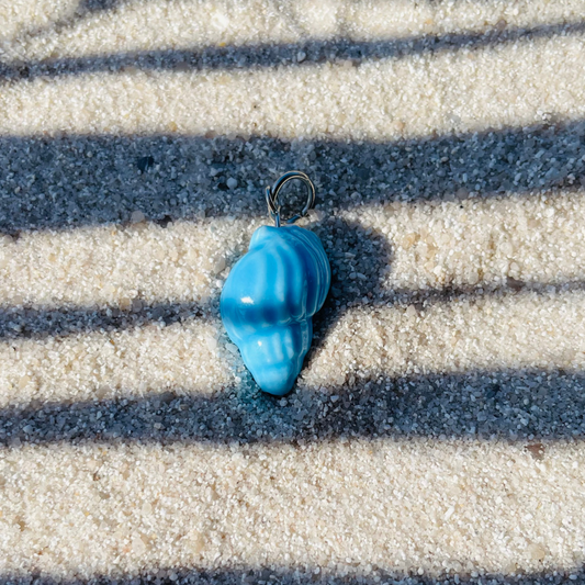 Charm "Shell Blue Silber" handgemacht