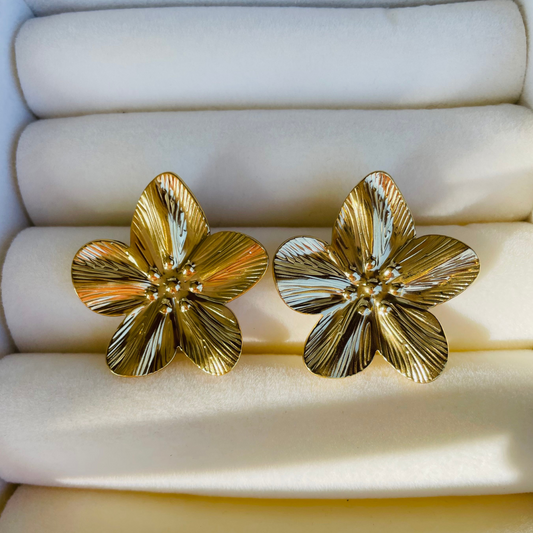 Edelstahl Ohrstecker "Bloom Gold" 14K vergoldet