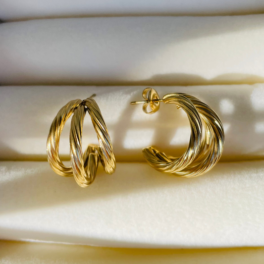 Edelstahl Ohrstecker "Olivia Gold" 14K vergoldet