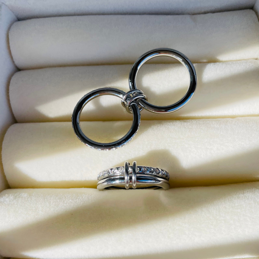 Edelstahl Ring "Pave Silber" 14K vergoldet