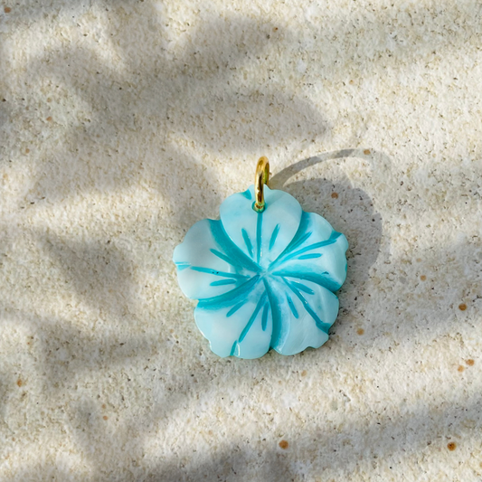 Charm "Bleu Gold" Muschelperle